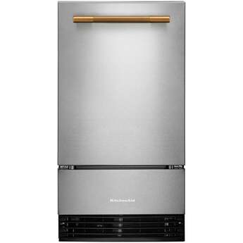 KitchenAid 18 Inch Freestanding/Built-In Undercounter Clear Ice Maker with 35 lbs. Ice Storage Capacity, Drop-Down Door, PrintShield™ Finish, Fully Flush Installation, Self-Cleaning Cycle, Filter-Ready, Built-In Drain Pump System, and Max Ice: PrintShield™ Stainless Steel — thumbnail 12